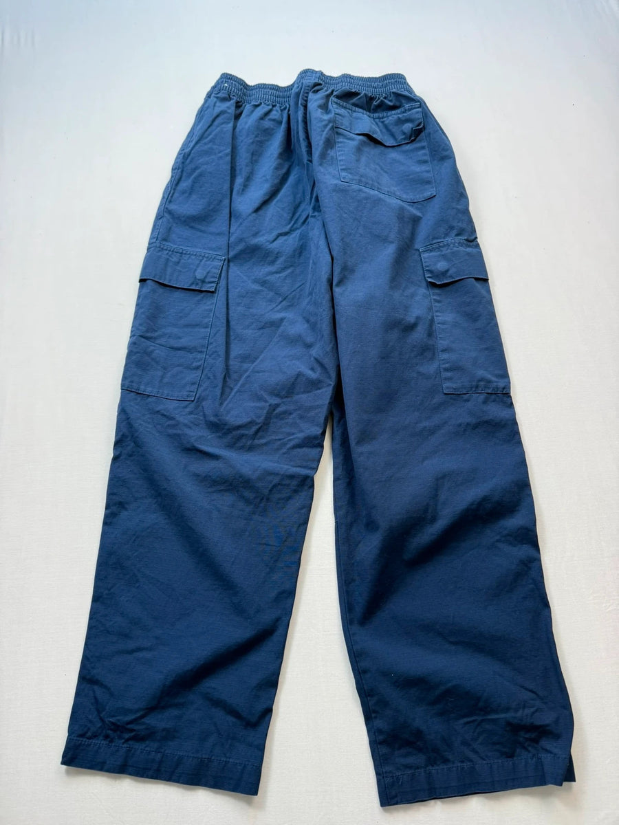 Nike Club Woven Cargo Pants Loose Fit Ripstop Cotton Navy Blue Mens • Large / L