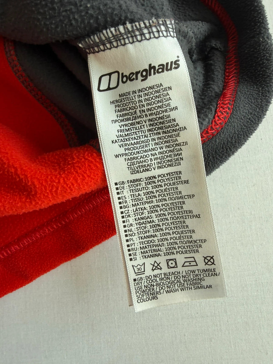 Berghaus Half Zip Microfleece Pullover Red-Grey Mens • XX-Large / XXL