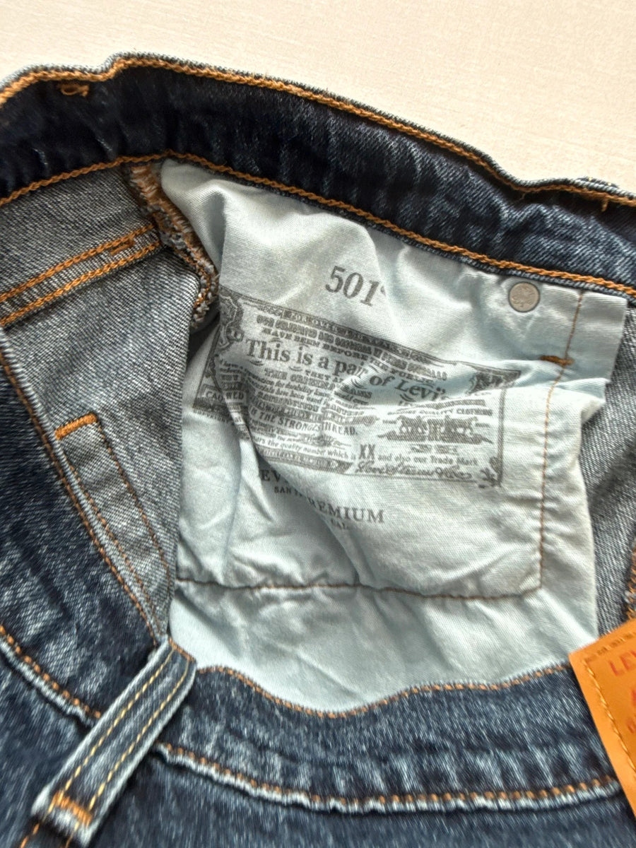 Levi's 501 Premium High Rise Straight Jeans Indigo Stretch Womens W34 L30 UK16