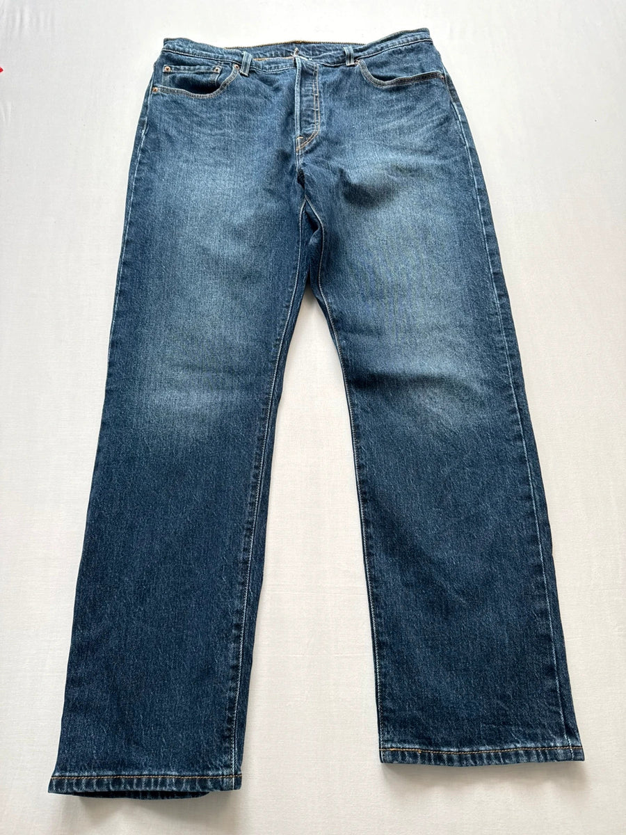 Levi's 501 Premium High Rise Straight Jeans Indigo Stretch Womens W34 L30 UK16