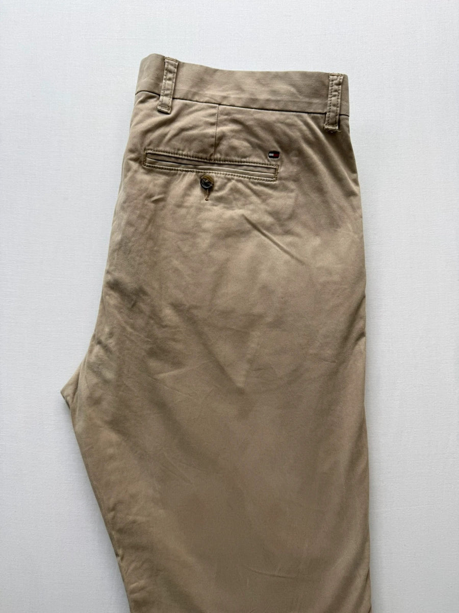 Tommy Hilfiger Straight Fit Chino Pants Stretch Beige Mens • W34 L32