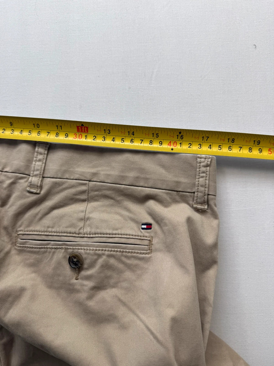 Tommy Hilfiger Straight Fit Chino Pants Stretch Beige Mens • W34 L32