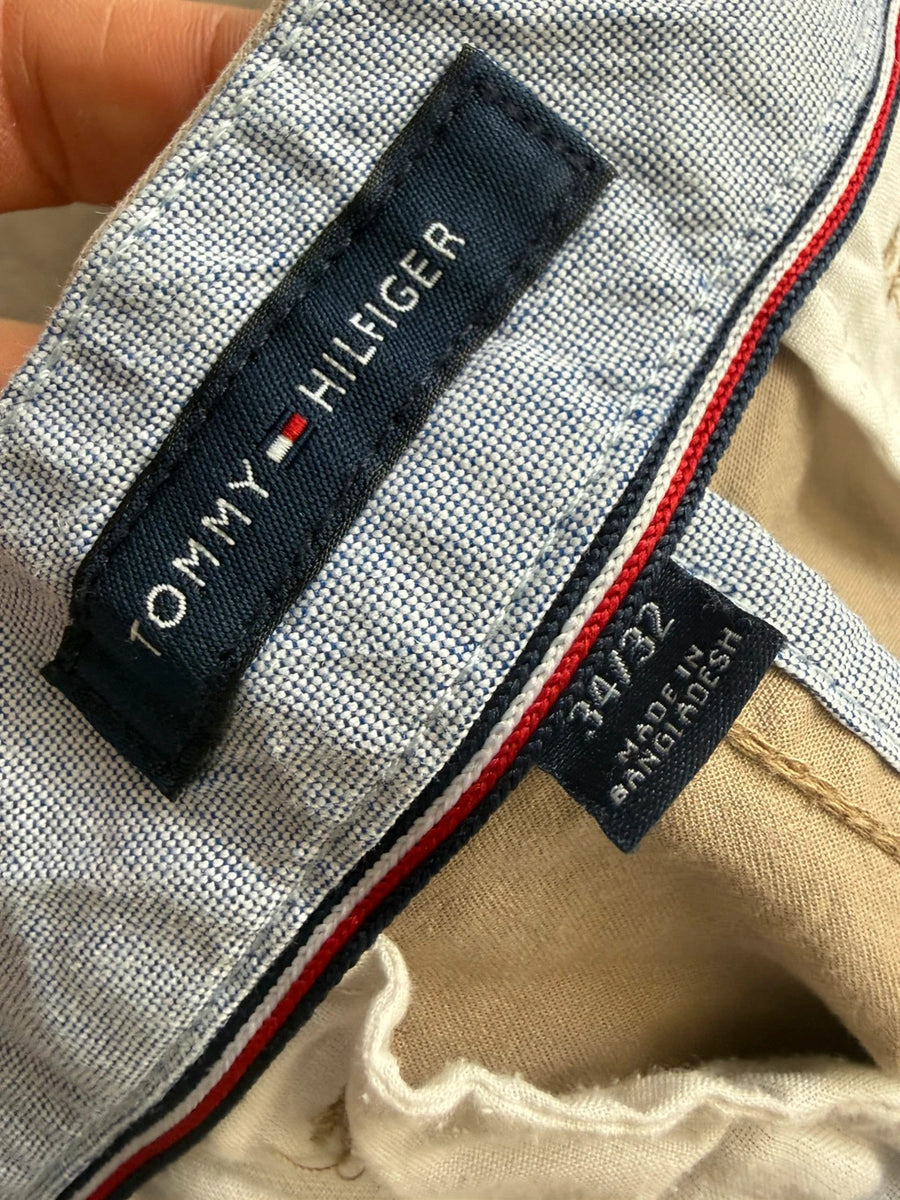 Tommy Hilfiger Straight Fit Chino Pants Stretch Beige Mens • W34 L32
