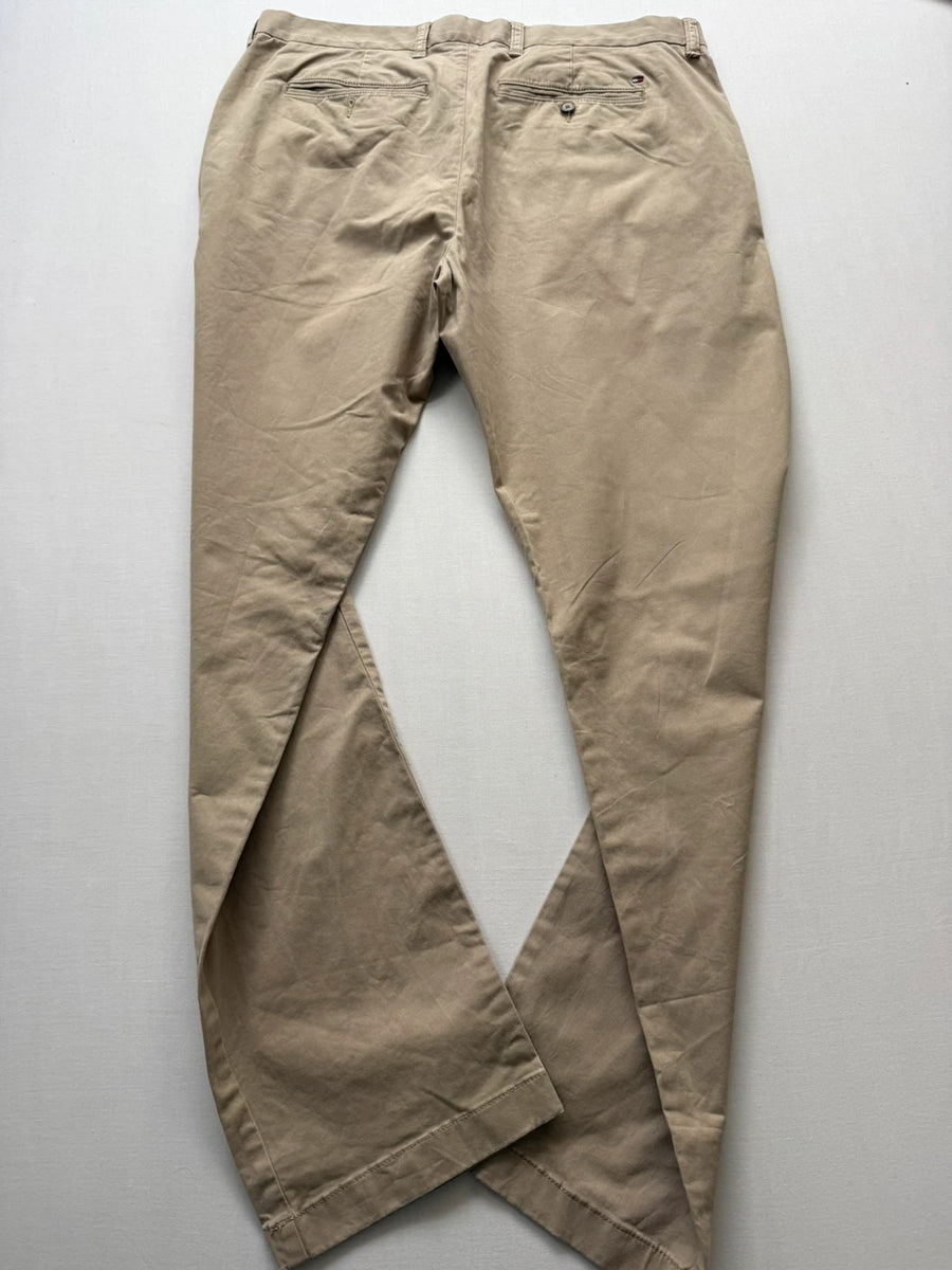 Tommy Hilfiger Straight Fit Chino Pants Stretch Beige Mens • W34 L32
