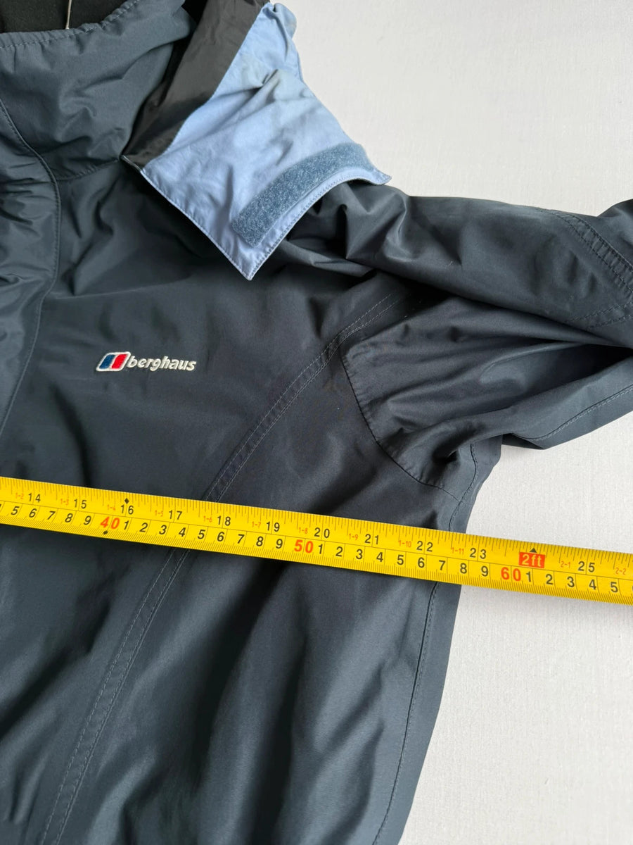 Berghaus Gore-Tex Waterproof Hooded Jacket 00s Navy Lilac Womens • Size 14 / M