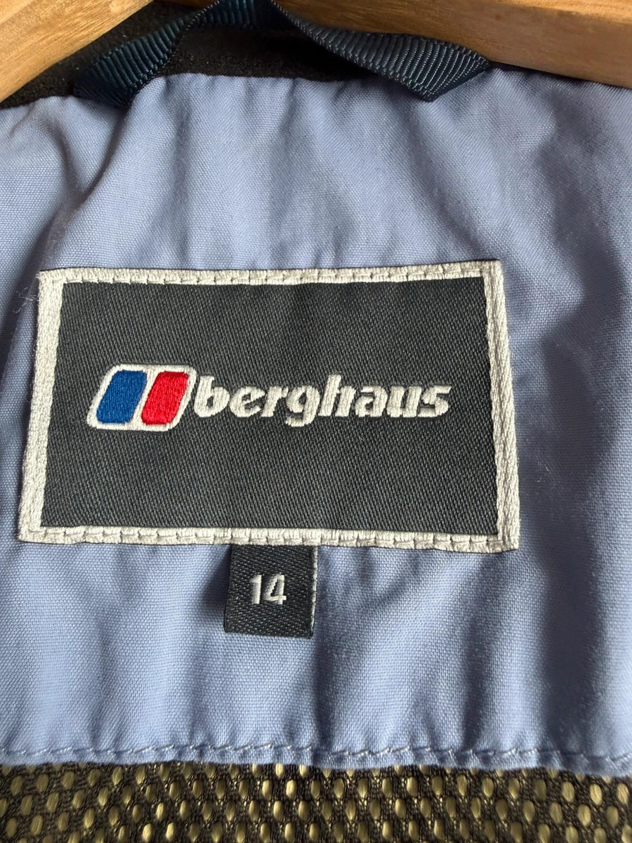 Berghaus Gore-Tex Waterproof Hooded Jacket 00s Navy Lilac Womens • Size 14 / M