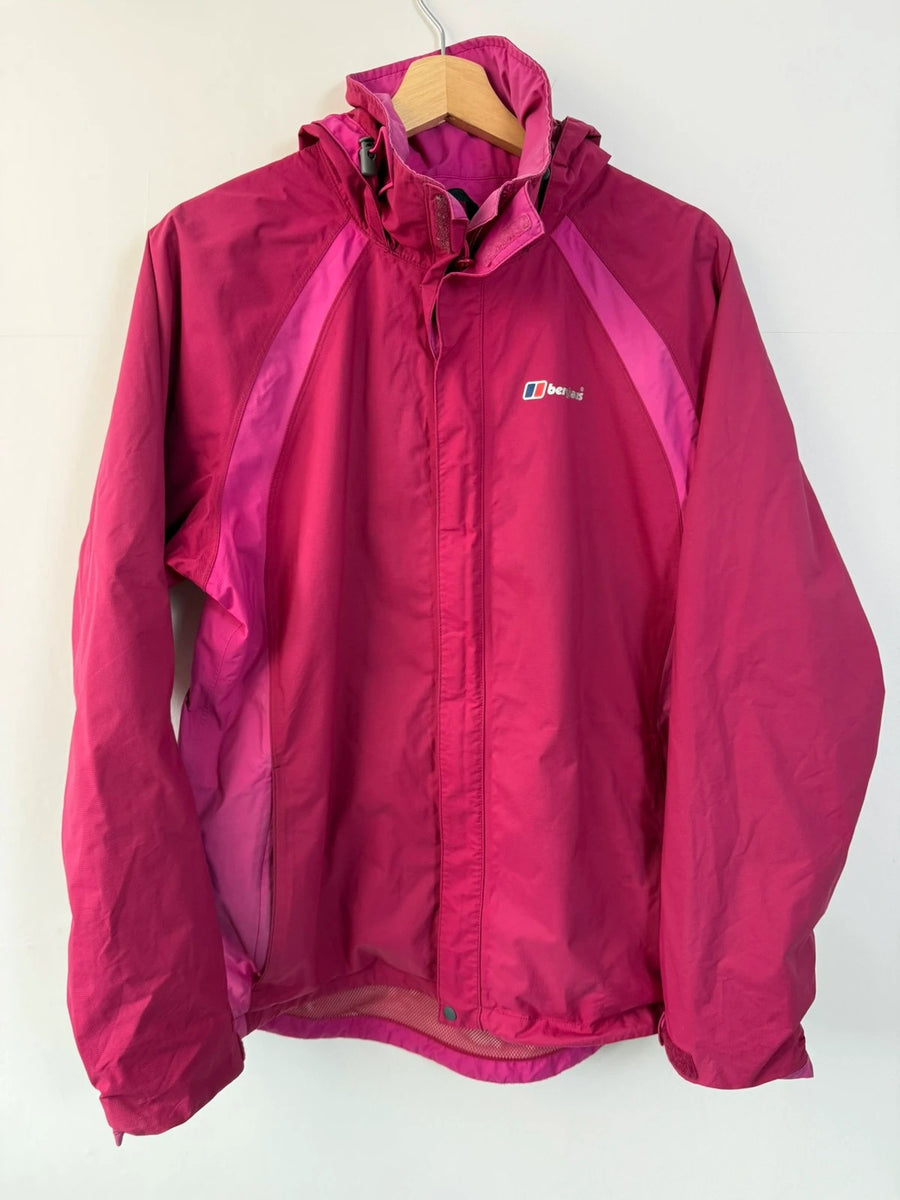 Berghaus AQ2 Waterproof Hooded Jacket Pink Womens • Size 16 / L