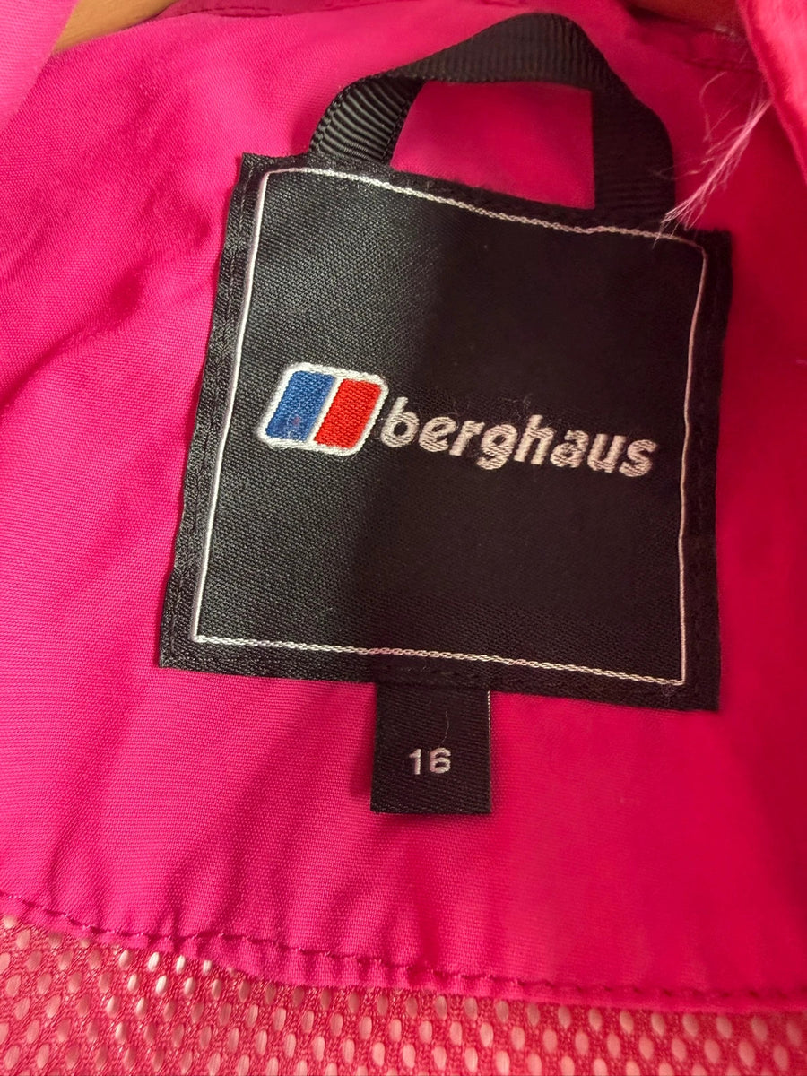 Berghaus AQ2 Waterproof Hooded Jacket Pink Womens • Size 16 / L