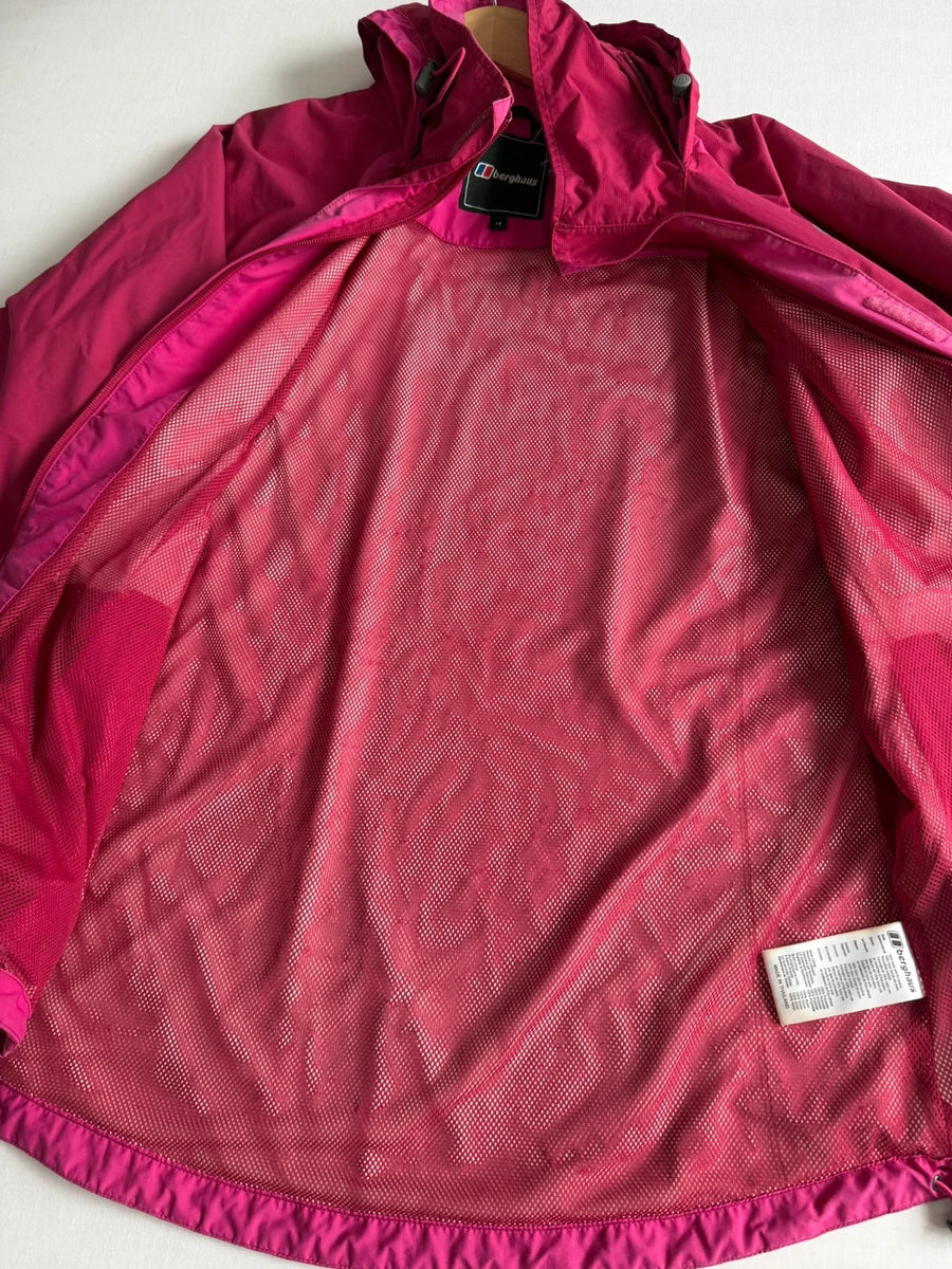 Berghaus AQ2 Waterproof Hooded Jacket Pink Womens • Size 16 / L