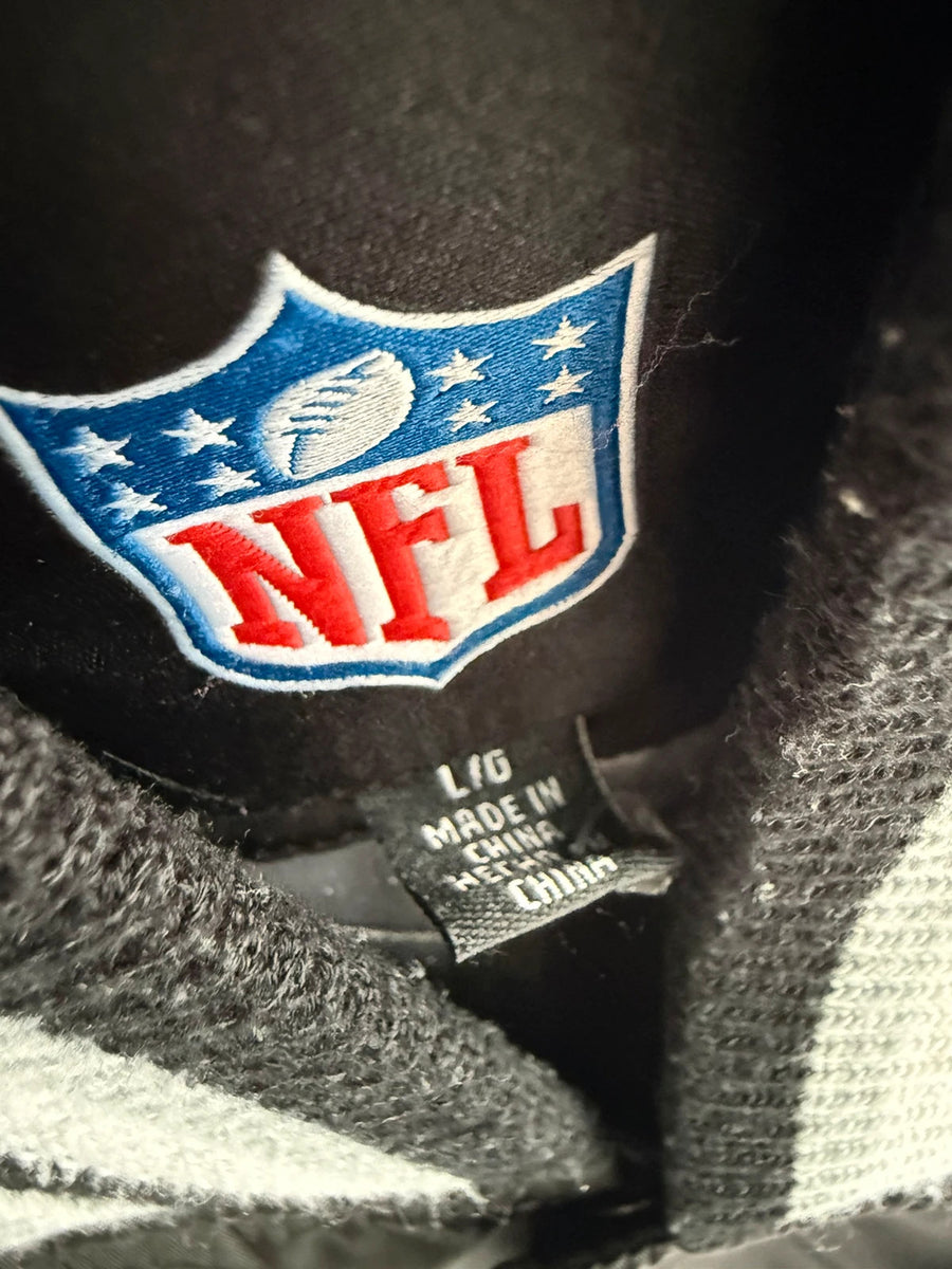 NFL Oakland Raiders Varsity Bomber Jacket Chenille Patch Black Mens • Large / L