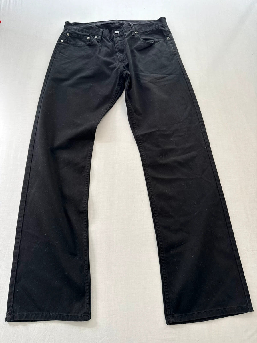 Levi's 514 Red Tab Straight Leg Black Pants Jeans Mens • W34 L32
