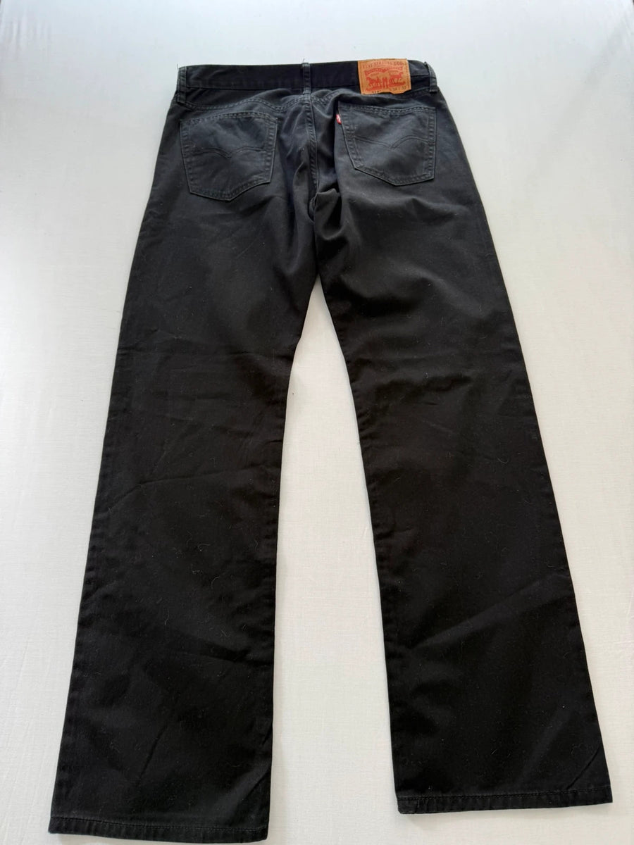 Levi's 514 Red Tab Straight Leg Black Pants Jeans Mens • W34 L32
