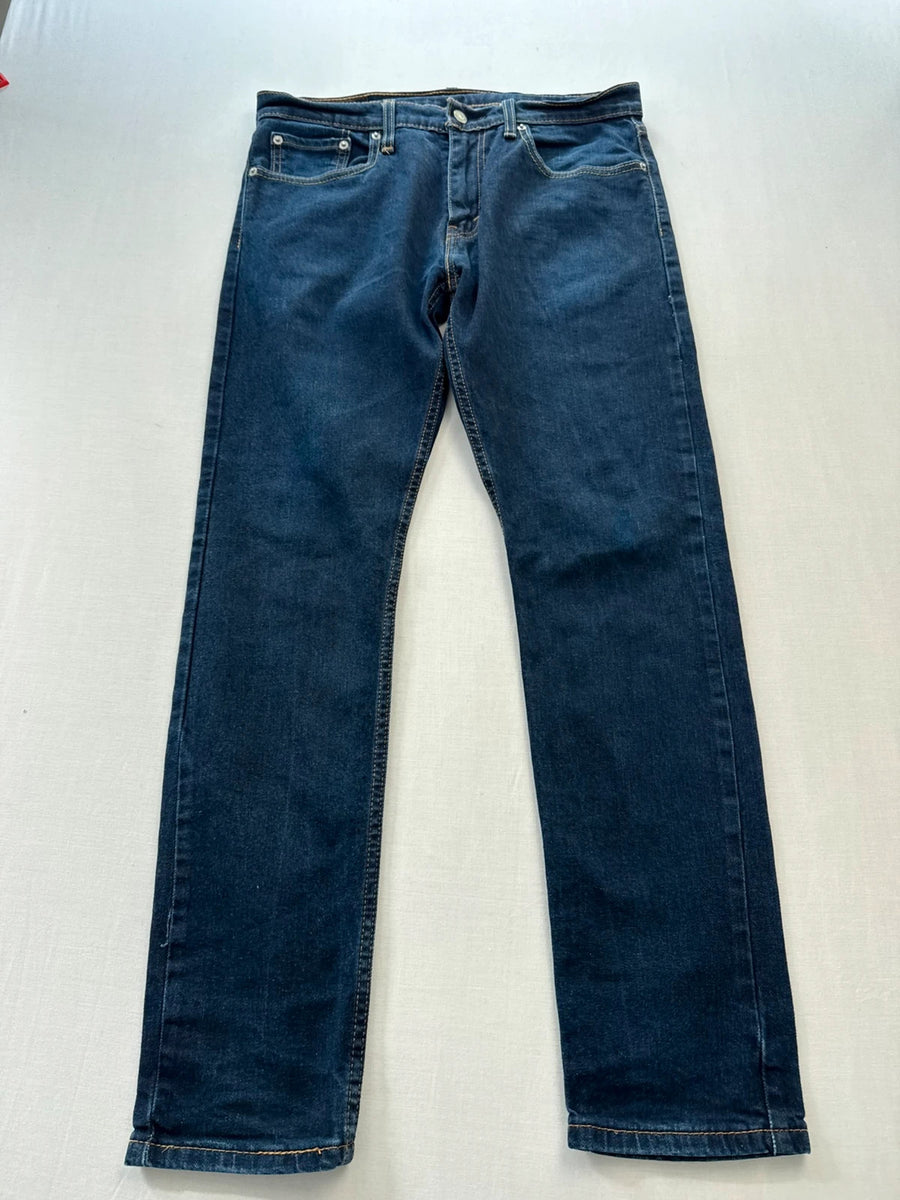 Levi's 512 Slim Tapered Dark Blue Stretch Jeans Mens • W32 L30 - Altered Length