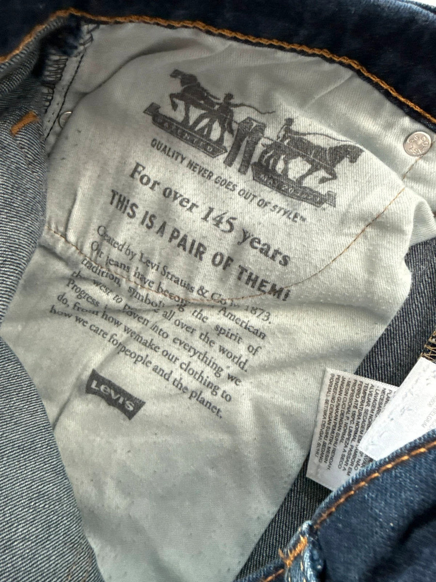 Levi's 512 Slim Tapered Dark Blue Stretch Jeans Mens • W32 L30 - Altered Length