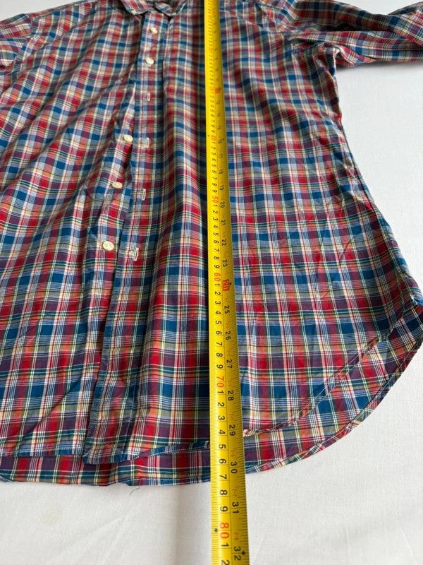 Ralph Lauren men's shirt multicolour plaid check with navy embroidered pony logo.